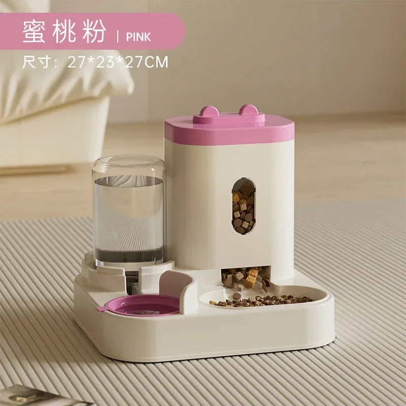 Automatic Feeder Cats Food Bowl With Water Fountain Large